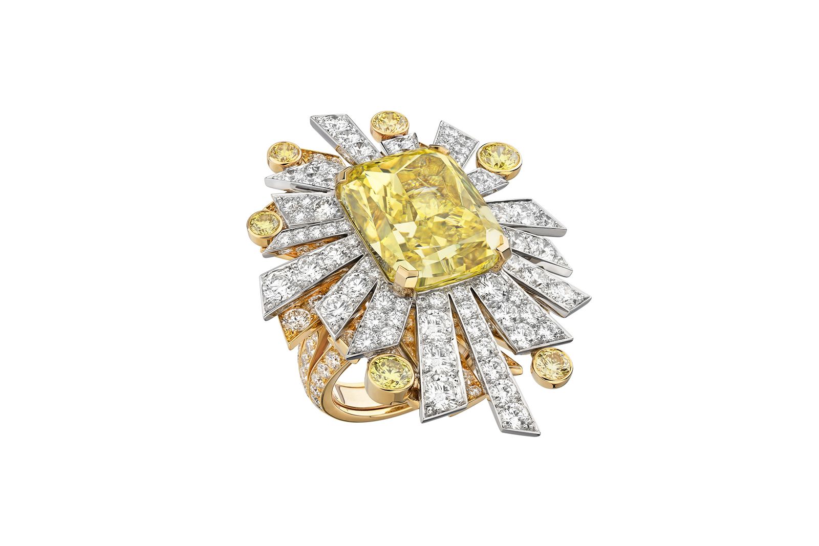  Chanel high Jeweller Soleil 19 Aout ring in white gold, yellow gold and diamond 