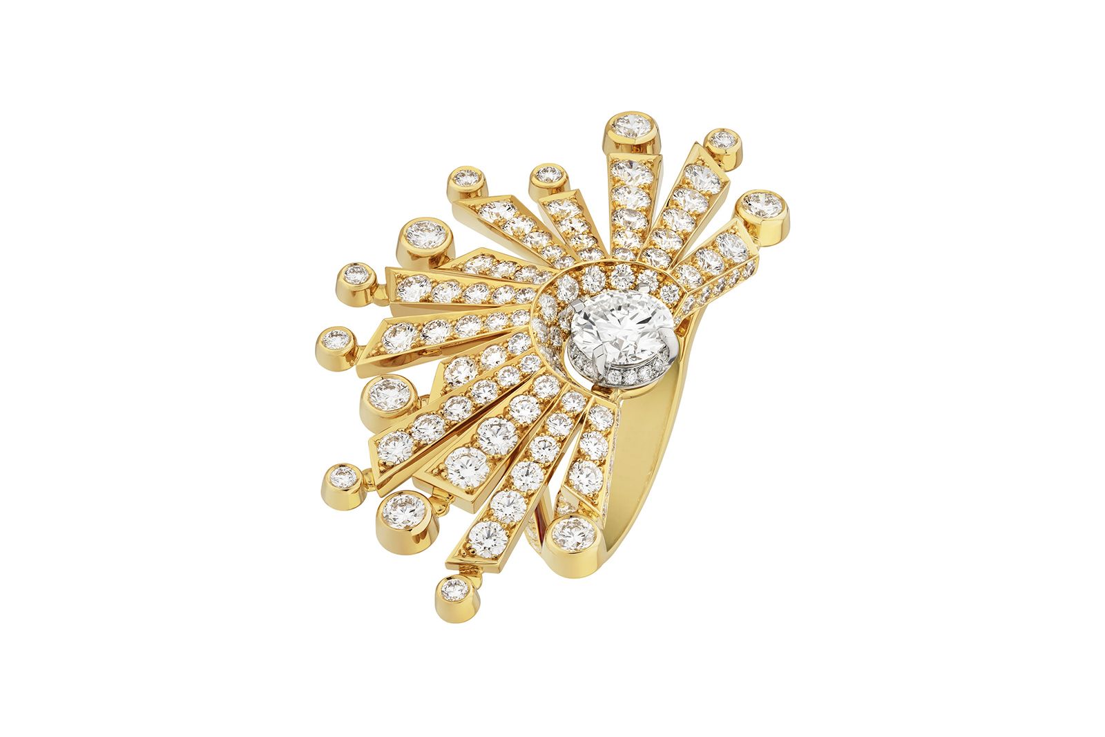  Chanel High Jewellery Soleil Contraste ring in white gold, yellow gold and diamond 