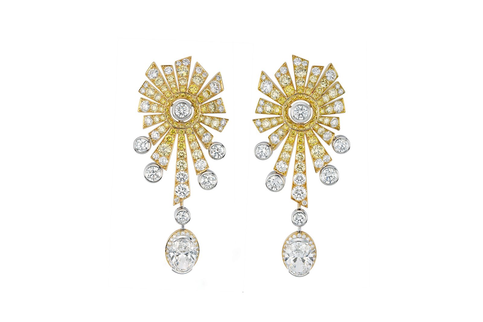  Chanel High Jewellery Soleil Dore earrings in white gold, yellow gold and diamond 