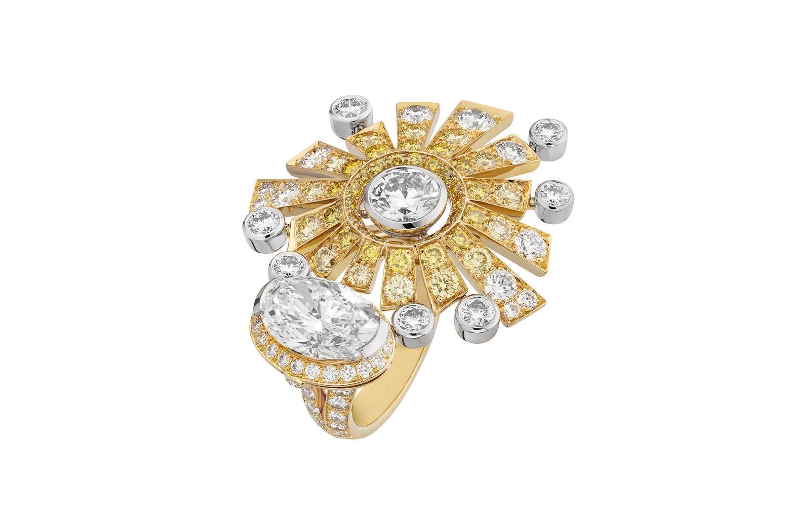  Chanel High Jewellery Soleil Dore ring in white gold, yellow gold and diamond 