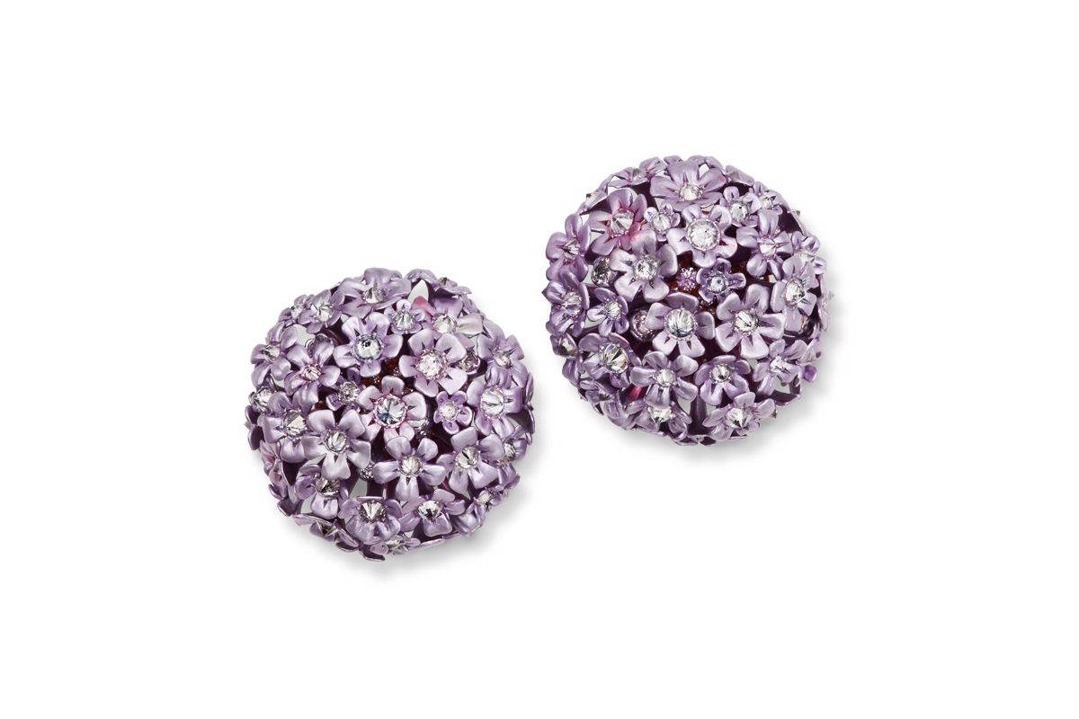  Hemmerle Infused Jewels Verbena earrings in aluminium, white gold and diamonds