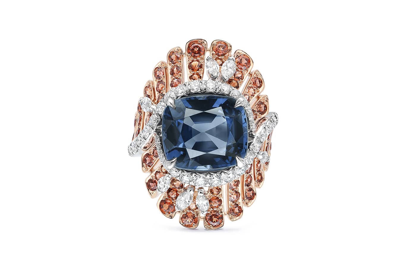 Chaumet Portes of Call ring in white gold, pink gold, spinel, garnet and diamond from the Ondes et Merveilles High Jewellery collection