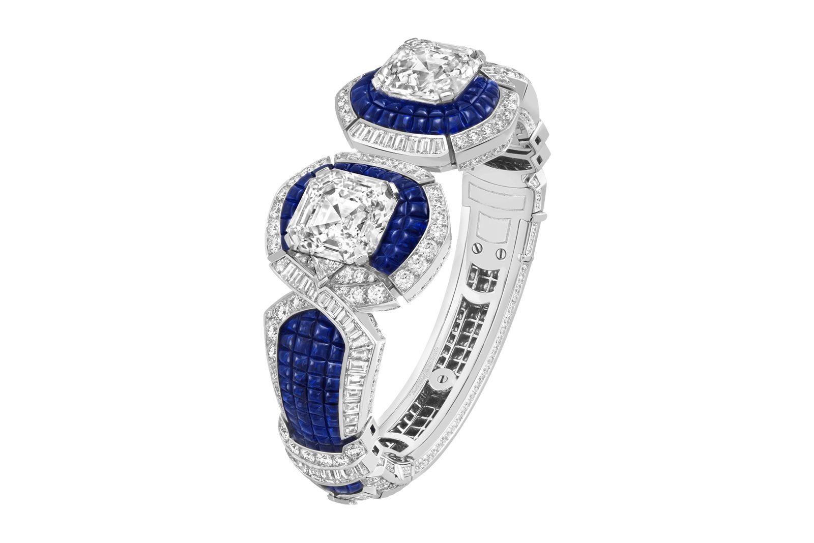 Van Cleef & Arpels sapphire and diamond Entrelacs Mysterieux High Jewellery bracelet from the Legend of Diamonds Chapter I Collection 