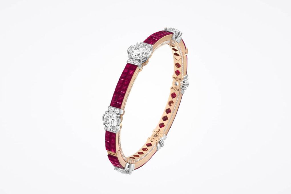  Van Cleef & Arpels yellow gold, ruby and diamond Lacis Mysterieux High Jewellery bracelet from the Legend of Diamonds Chapter I collection