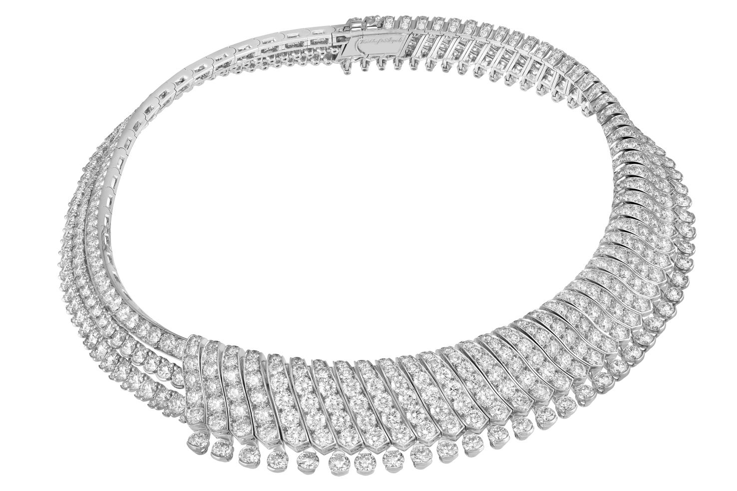  Van Cleef & Arpels white gold and diamond Envol de Diamants necklace from the Legend of Diamonds Chapter II collection High Jewellery collection
