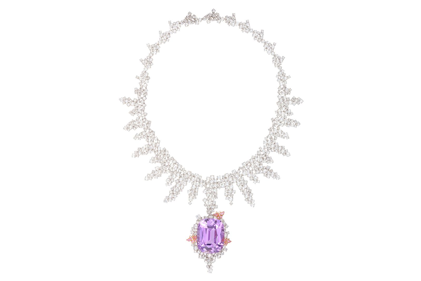  Margot McKinney kunzite and diamond necklace