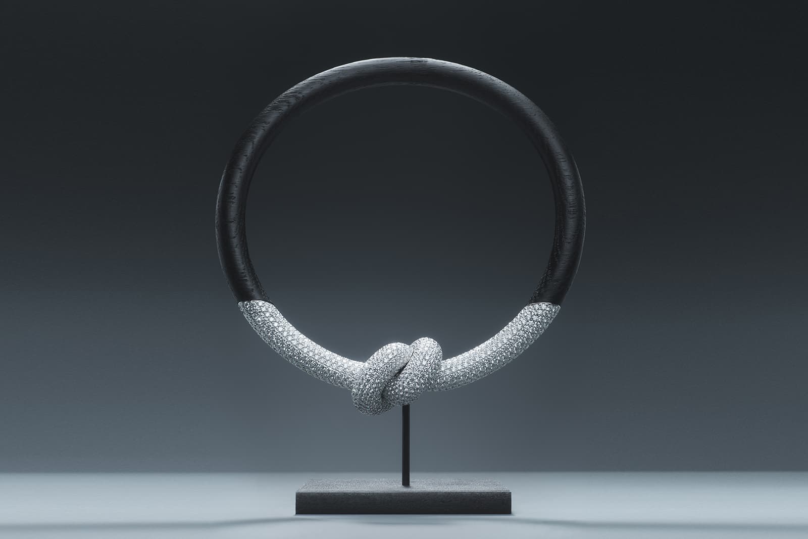  Boucheron burnt wood, diamond and white gold Bois Brûlé Diamant necklace from the Carte Blanche Ailleurs High Jewellery collection