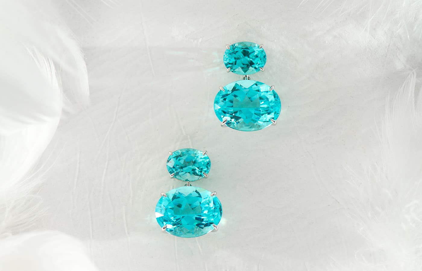 Paraiba tourmaline drop earrings by Doris Hangartner