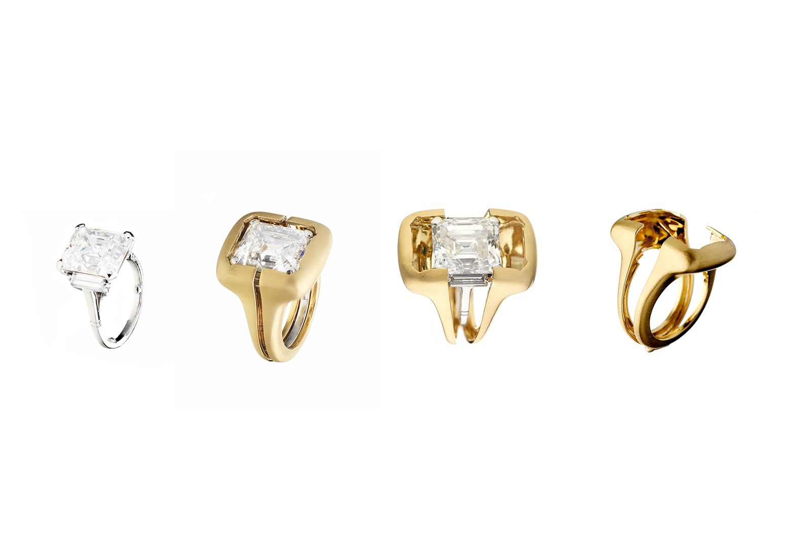  Alia Mouzanaar The Cache ring jackets in brushed gold 