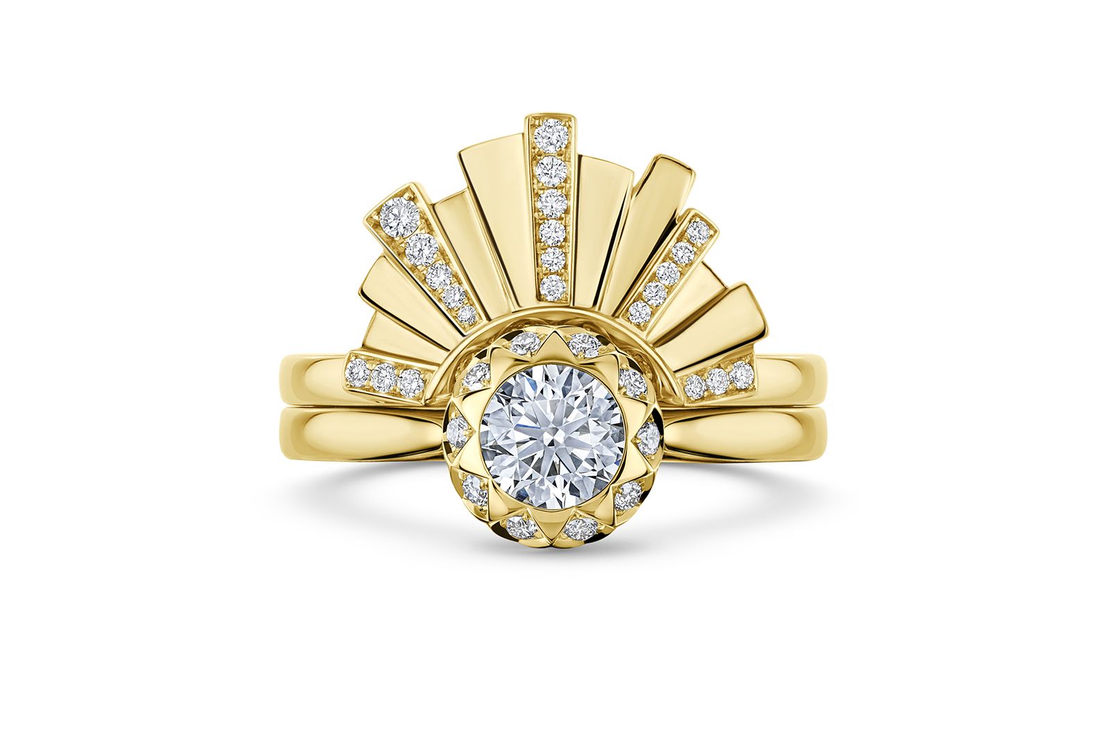  Andrew Geoghegan Asteria Diamond Wedding Band in diamond and gold