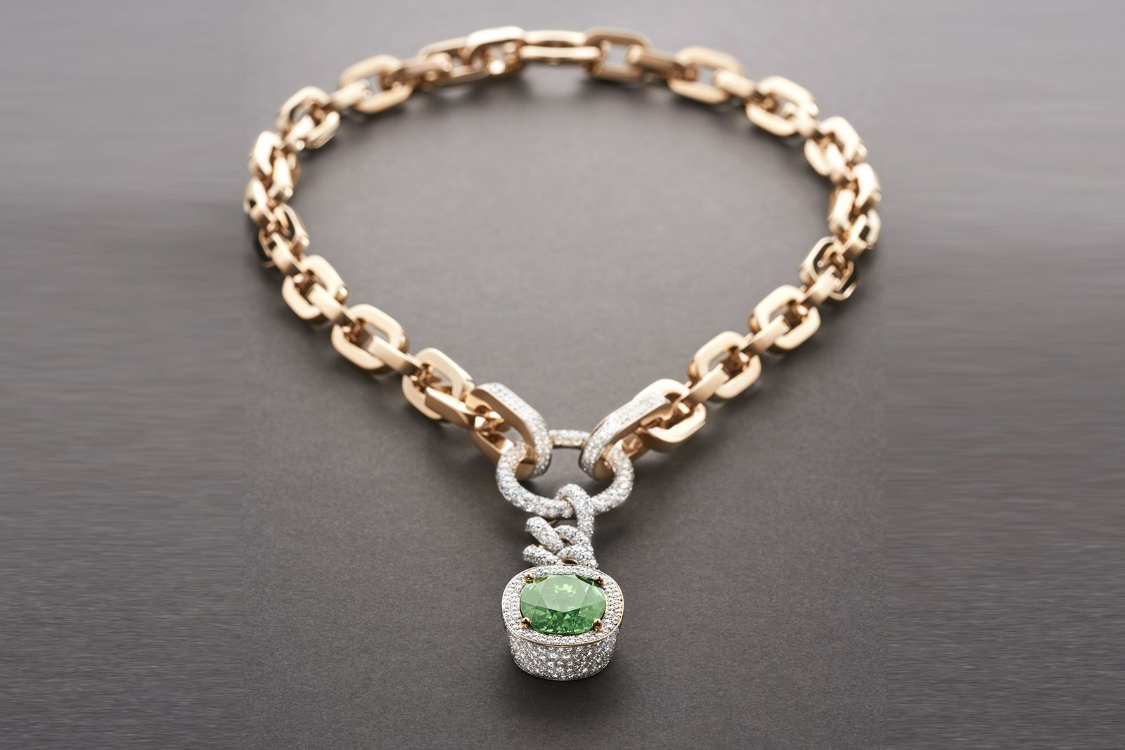  Pomellato Princess The Rapper Menta necklace with a 17.9 carat Paraiba tourmaline from the La Gioia di Pomellato High Jewellery collection