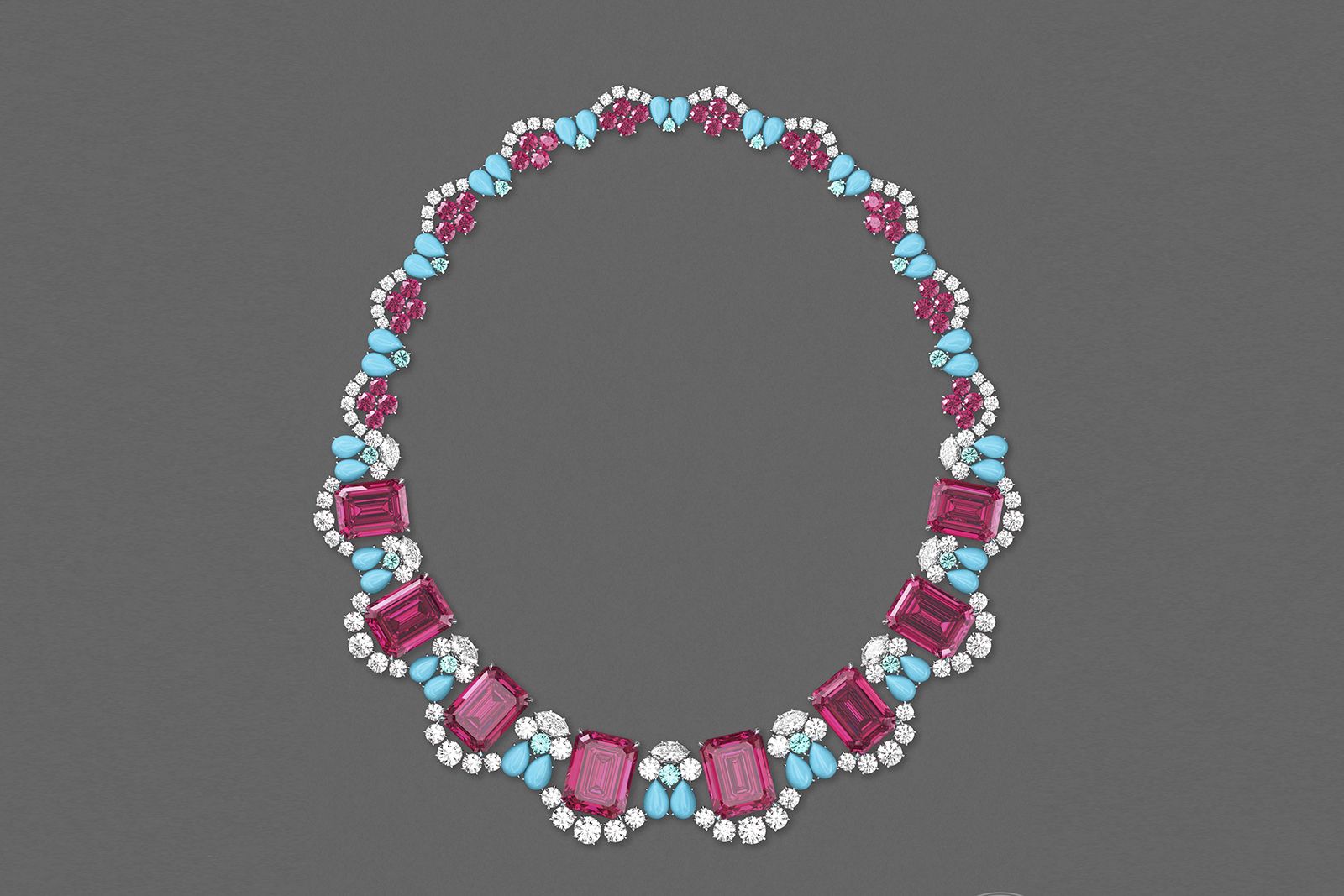  A concept drawing of the Harry Winston Bougainvillea necklace from the Majestic Escapes High Jewellery collection