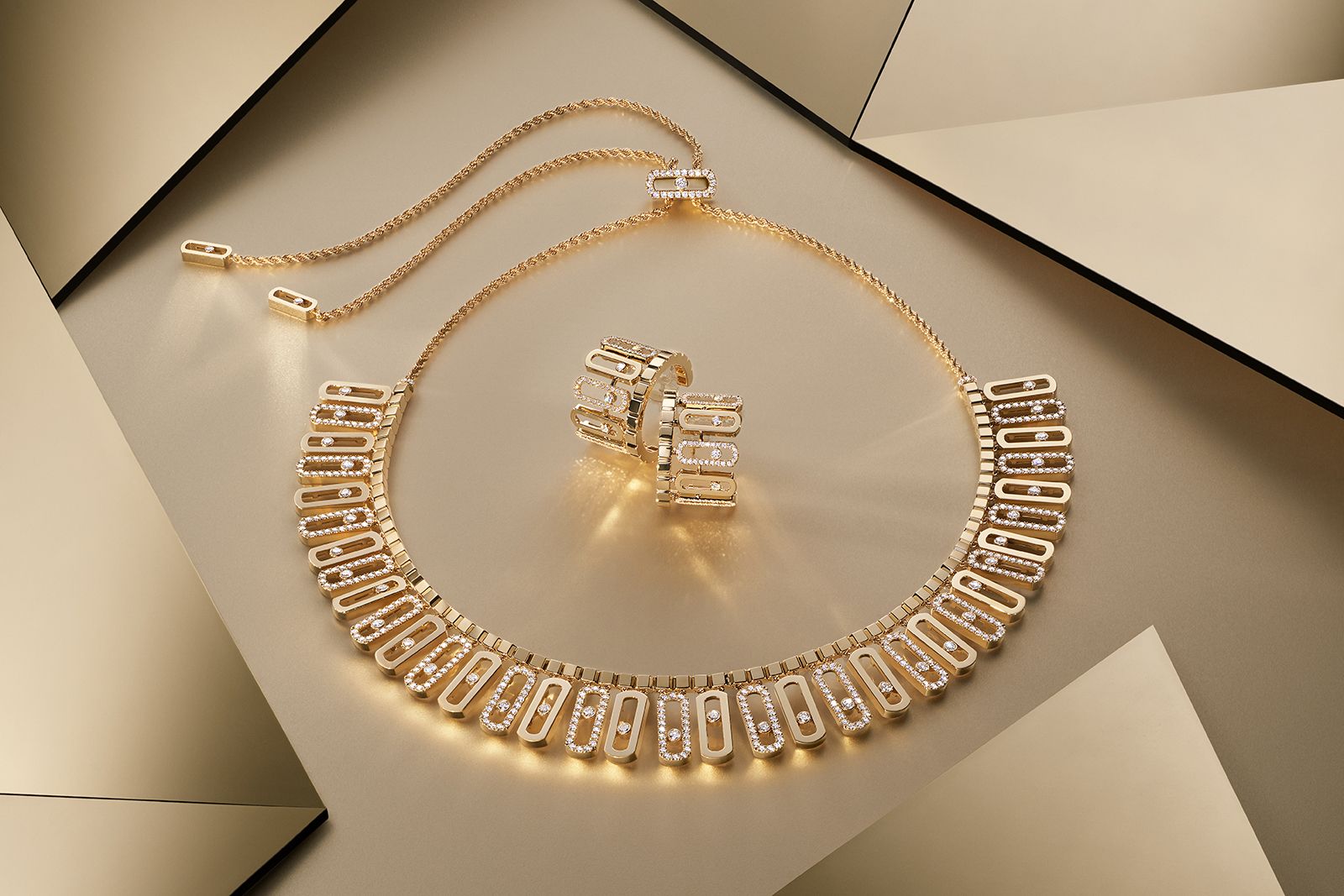  Messika pink gold and diamond Move Iconica necklace from the Beyond the Light High Jewellery collection