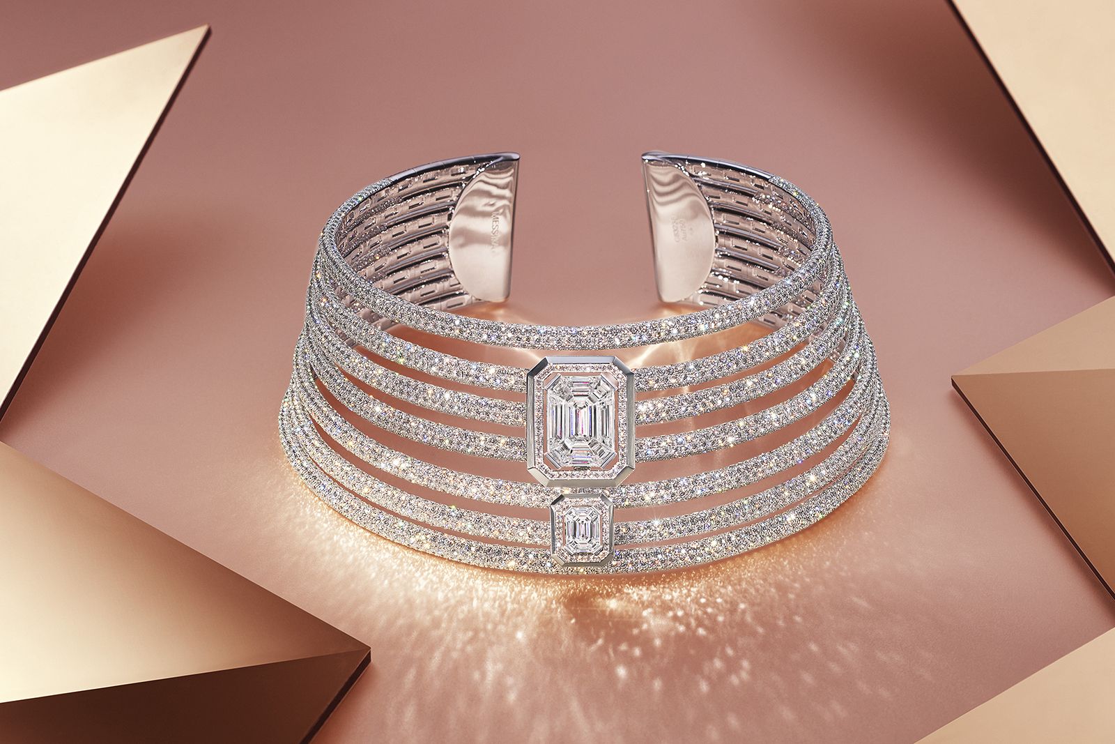 Messika white gold and diamond pave Enigma choker from the Beyond the Light High Jewellery collection