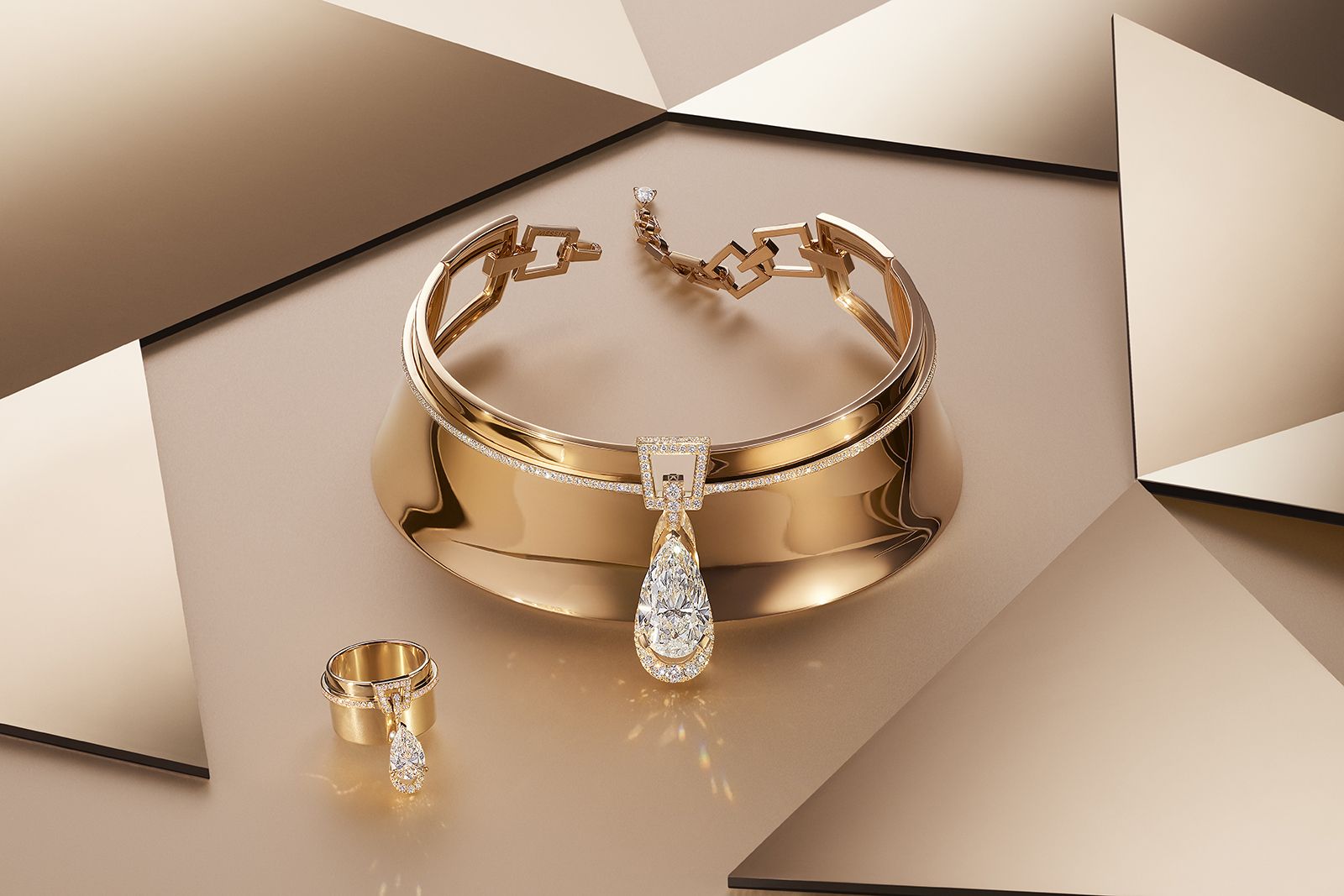  Messika gold and diamond Shield Choker from the Beyond the Light High Jewellery collection
