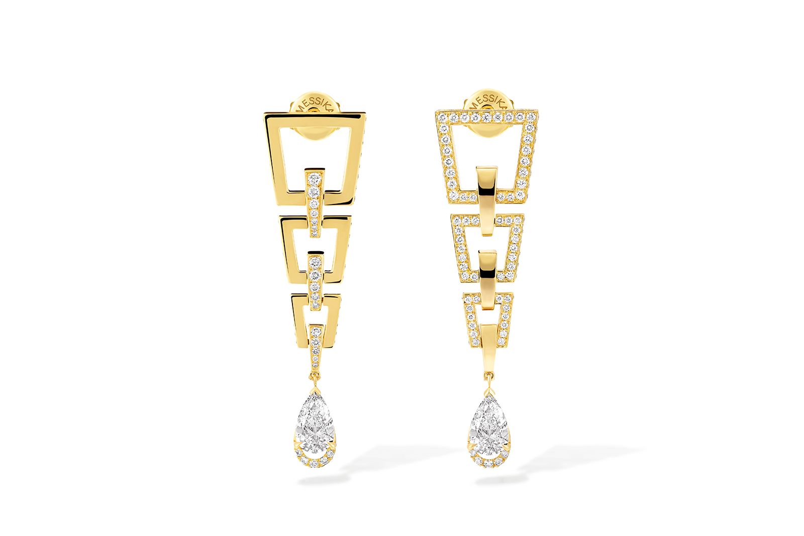  Messika gold and diamond Golden Shield earrings from the Beyond the Light High Jewellery collection