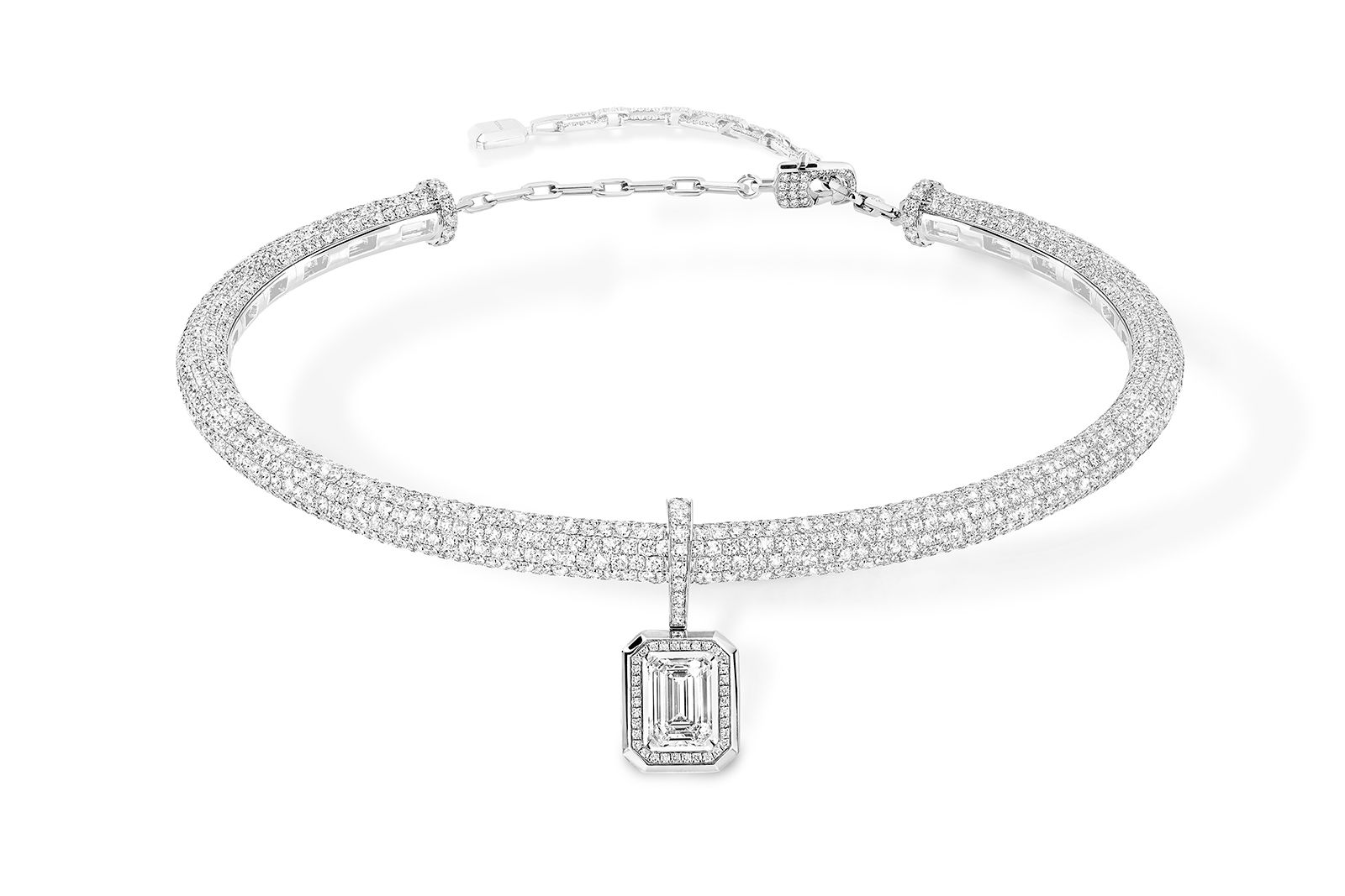  Messika white gold and diamond Divine Enigma necklace from the Beyond the Light High Jewellery collection