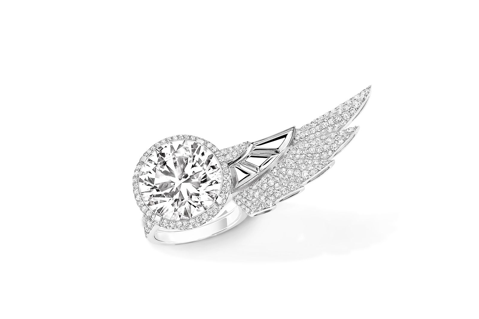  Messika white gold and diamond Akh-Ba-Ka duo ring from the Beyond the Light High Jewellery collection 