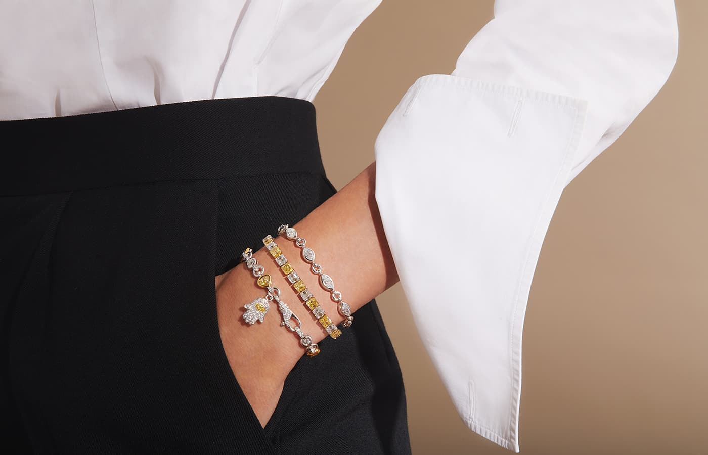  Ronald Abram collection of fine jewellery diamond bracelets