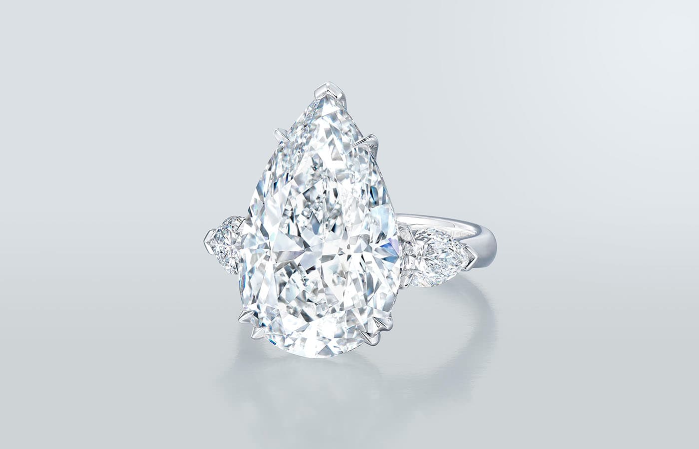  Ronald Abram 11.10 carat pear shape diamond ring