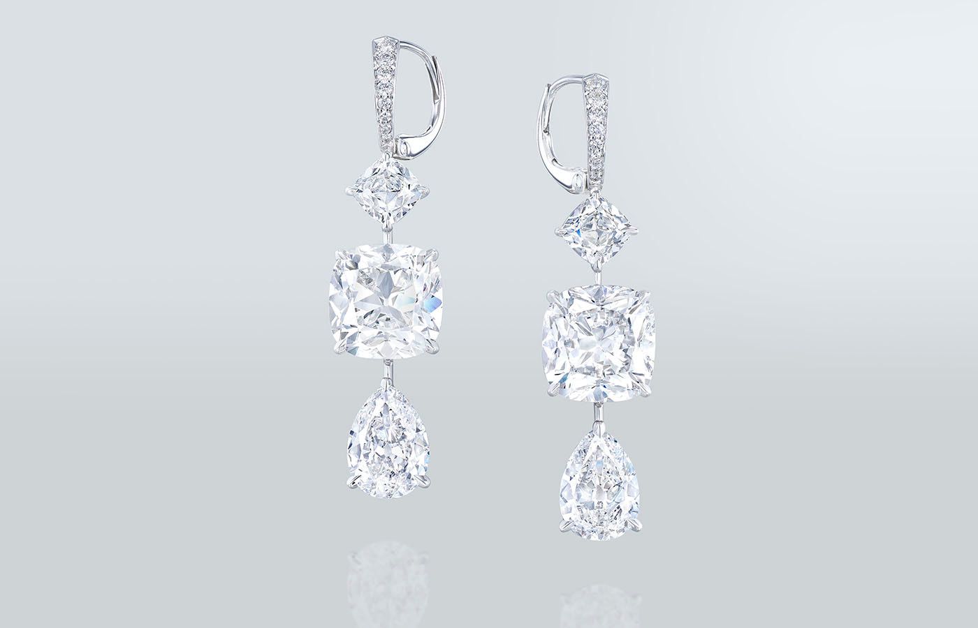  Ronald Abram antique cushion-cut diamond earrings 
