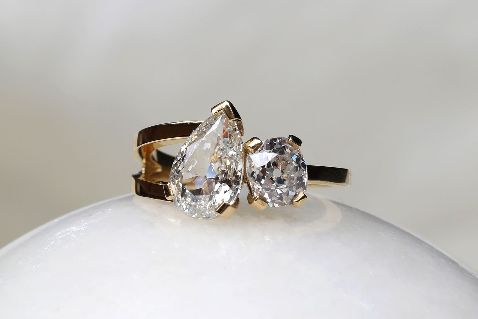 Rachel Boston diamond and gold Toi & Moi ring
