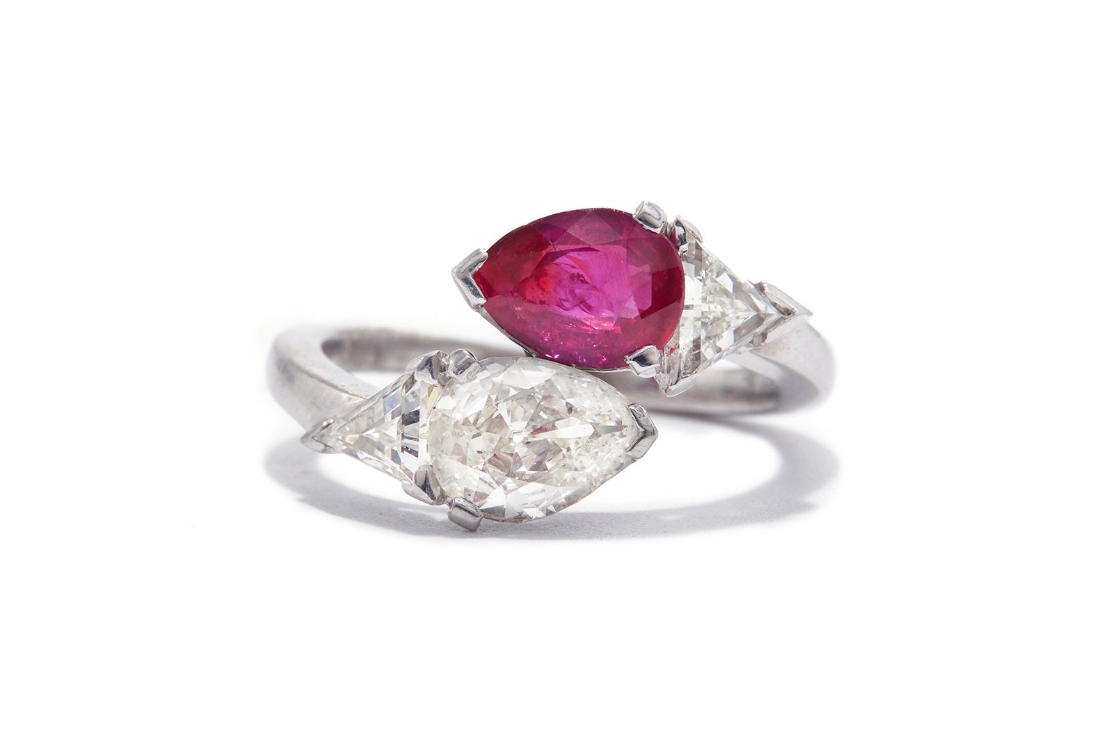  Ashley Zhang diamond and ruby Toi & Moi ring