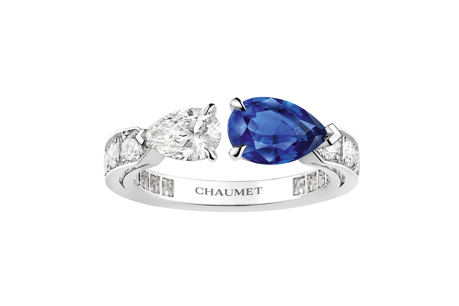  Chaumet sapphire and diamond Toi & Moi ring
