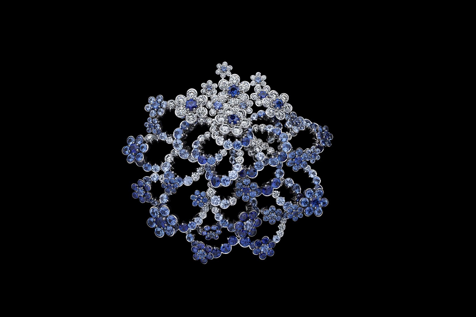 Dior Joaillerie white gold, diamonds and sapphires High Jewellery brooch designeed by Kim Jones and Victoire de Castellane 
