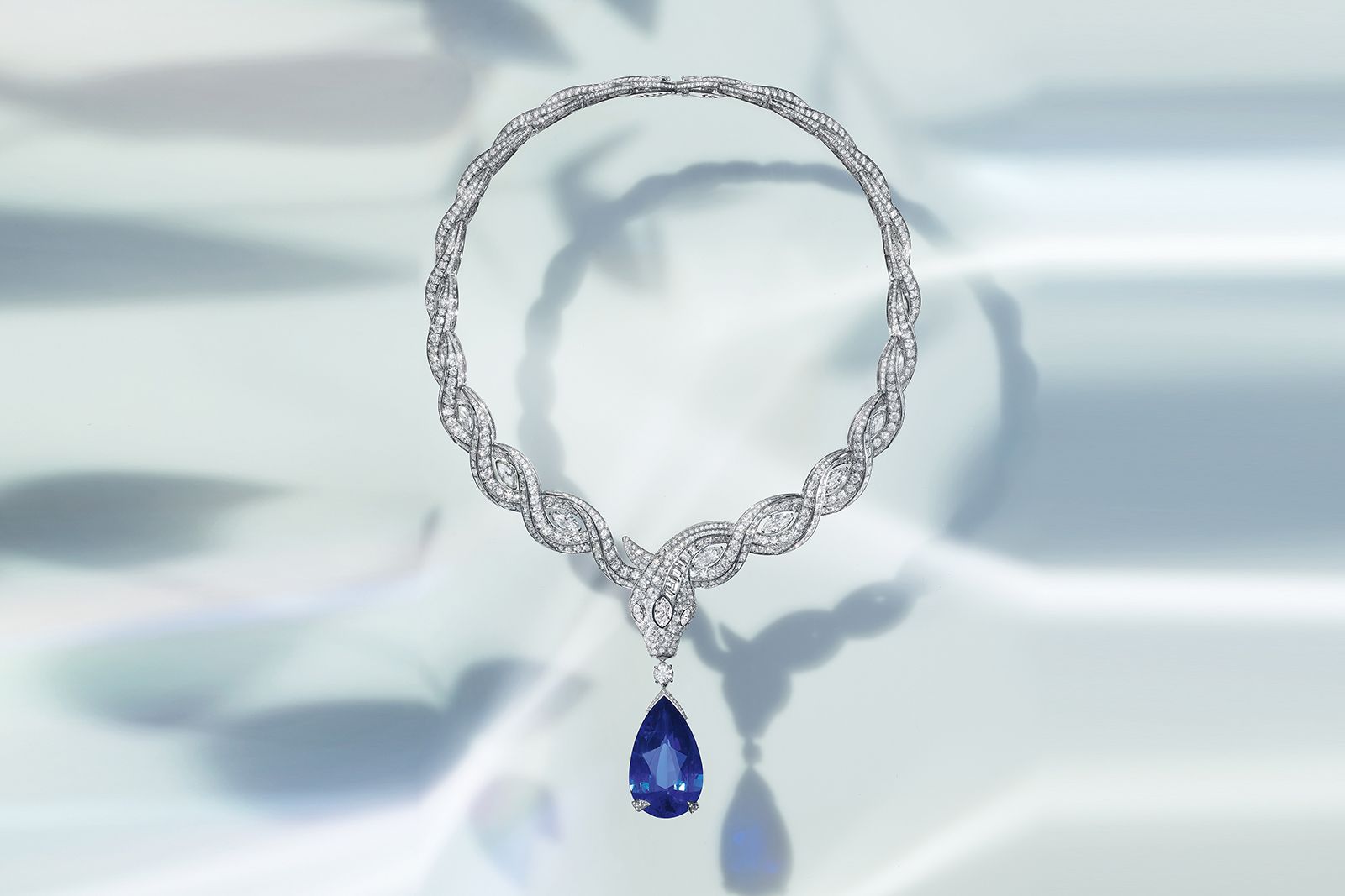  Bulgari platinum, sapphire and diamond High Jewellery necklace