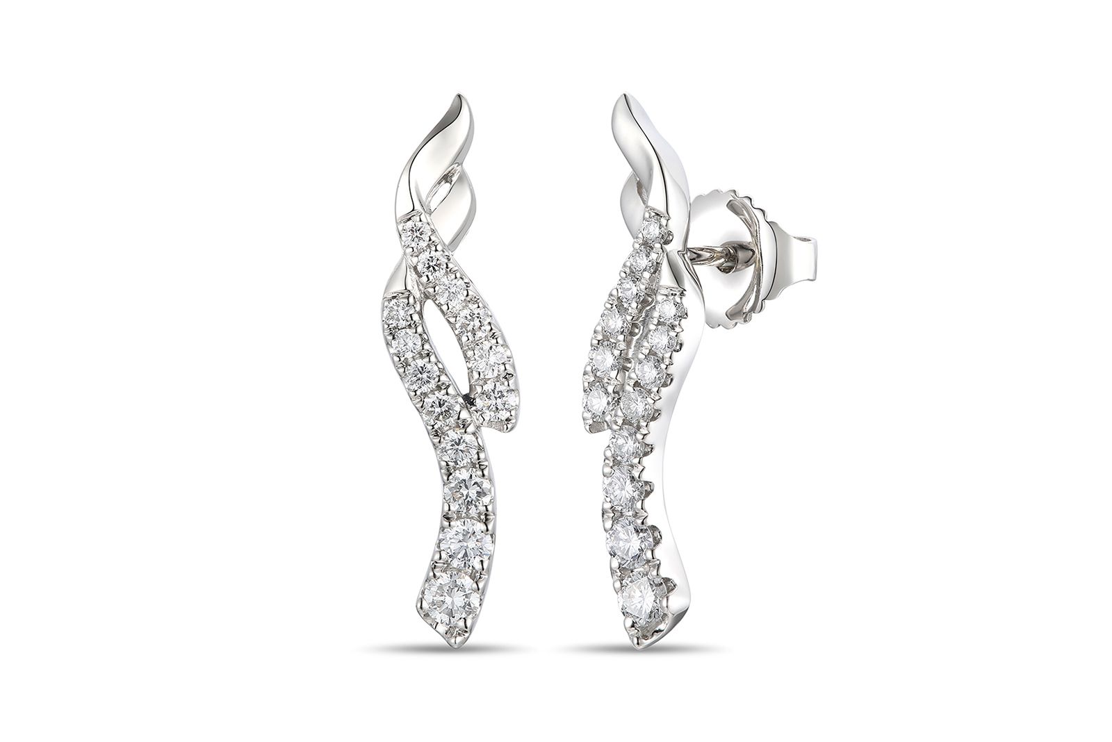  Le Vian platinum and diamond Vanilla Twist earrings from the Le Vian Platinum collection