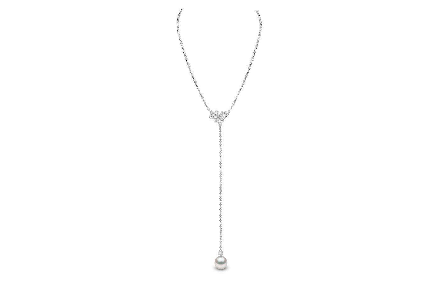  Plunging South Sea pearl and diamond necklace from the Yoko London Starlight Collection