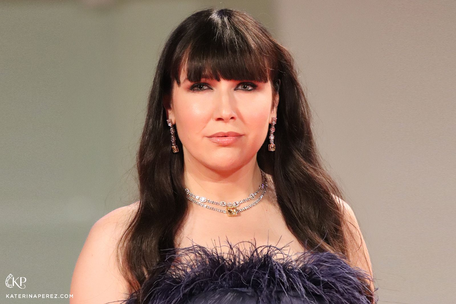 Katerina Perez wearing Hassanzadeh jewellery on the red carpet in Venice