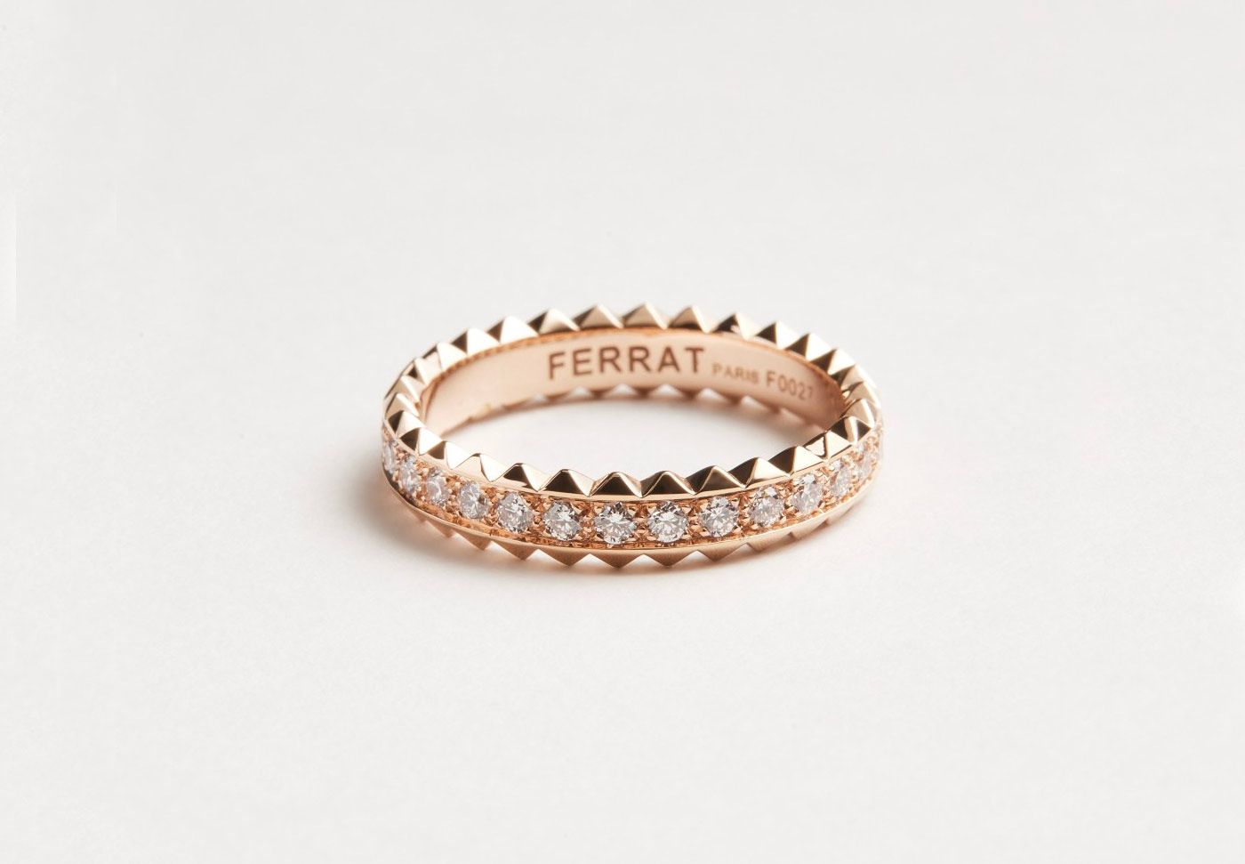  Ferrat Paris Don't Take Me For Granted ring with diamonds in rose gold 