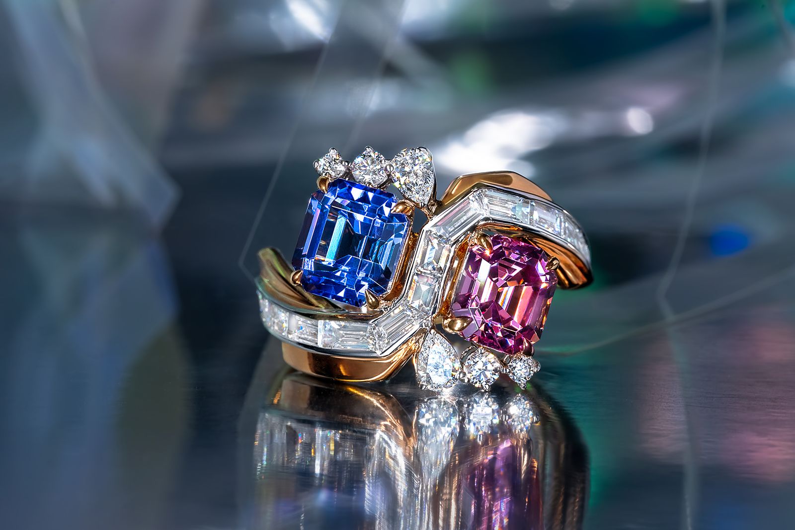 MADLY garnet, tanzanite and diamond Why Choose Toi et Moi ring 