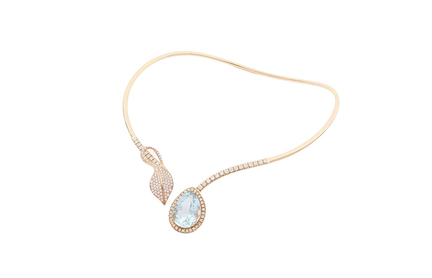  De' Lazzari-Oro Addosso necklace with aquamarine and diamonds in rose gold