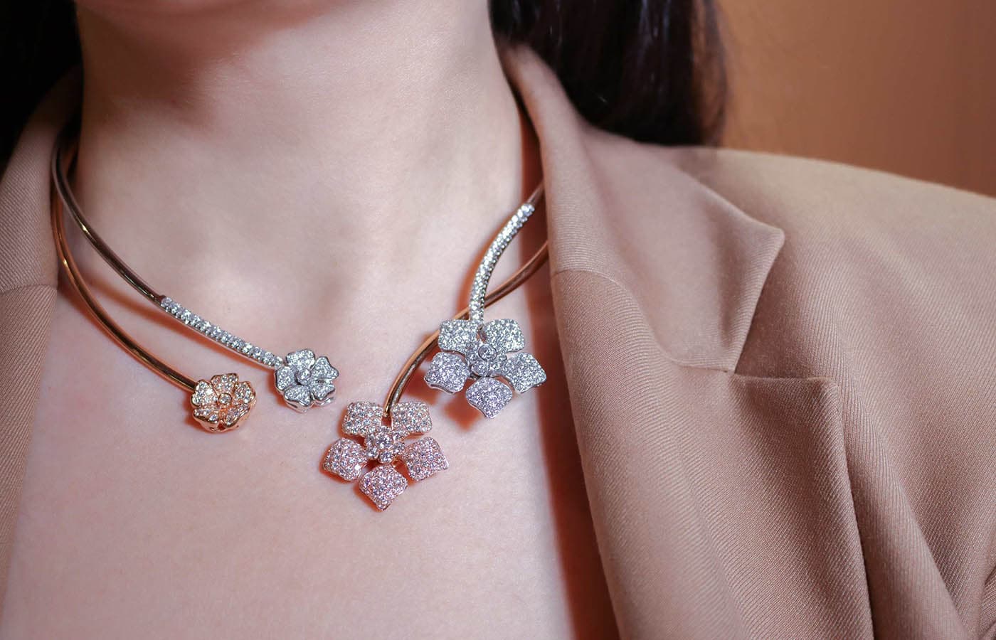  De' Lazzari-Oro Addosso Flora necklace with diamonds in rose gold