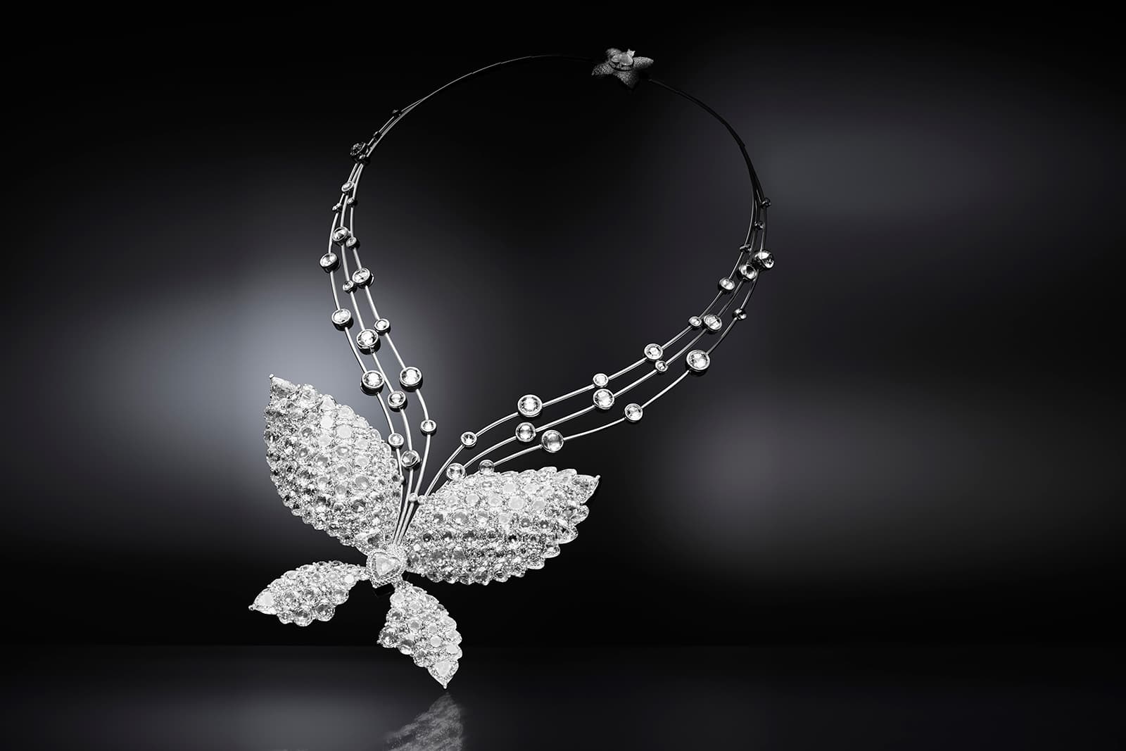 Chopard white gold and diamond Butterfly High Jewellery necklace from the Chopard X Mariah Carey Collection