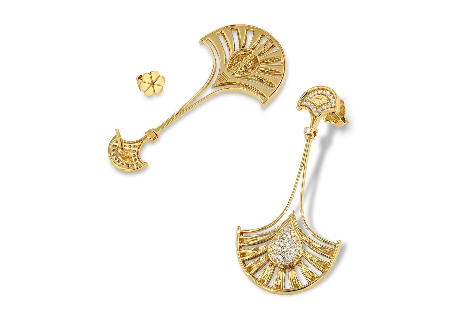 TOKTAM Pendulum earrings with diamonds from the Art Deco collection
