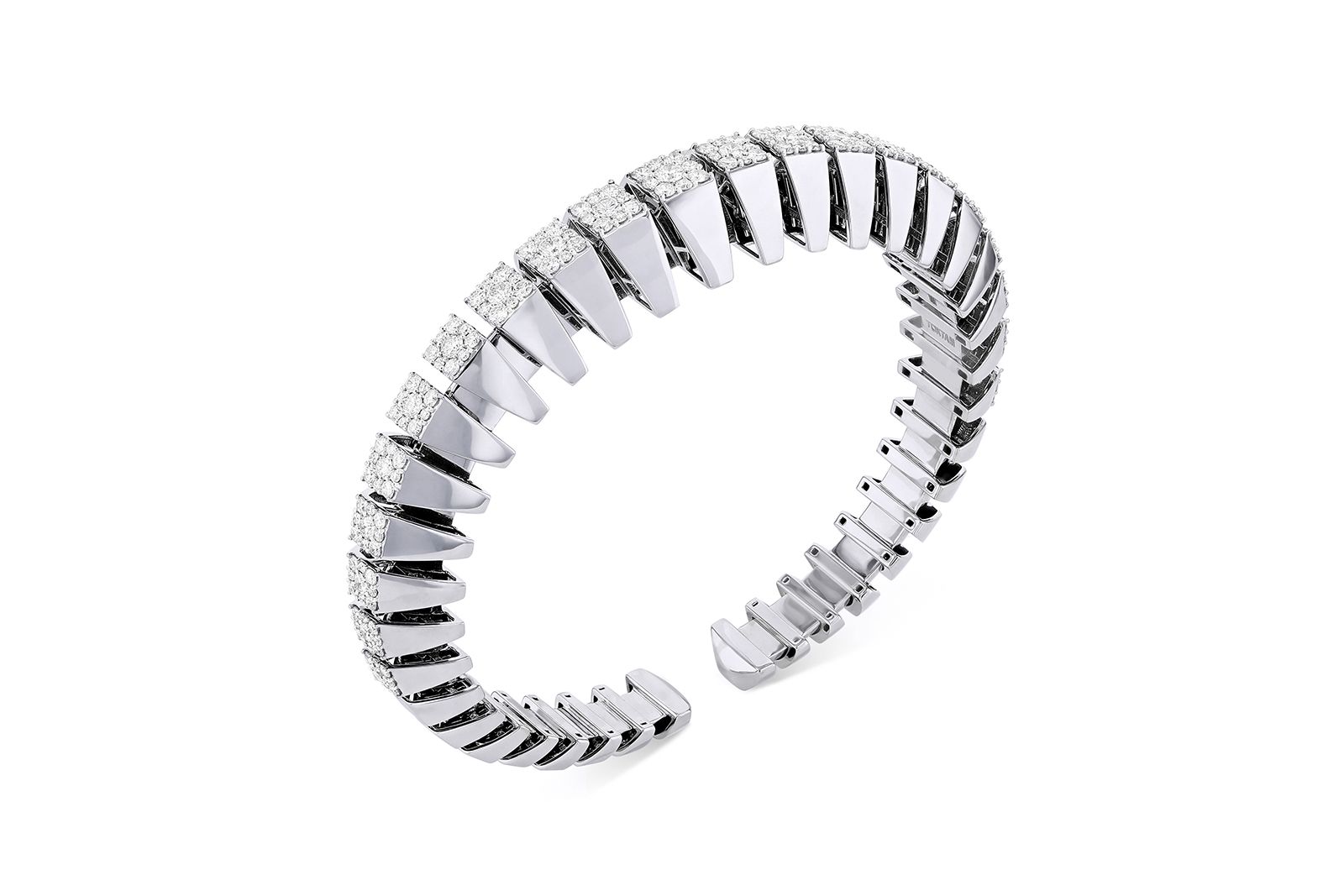 TOKTAM Ashkal bracelet with diamonds in 18k white gold