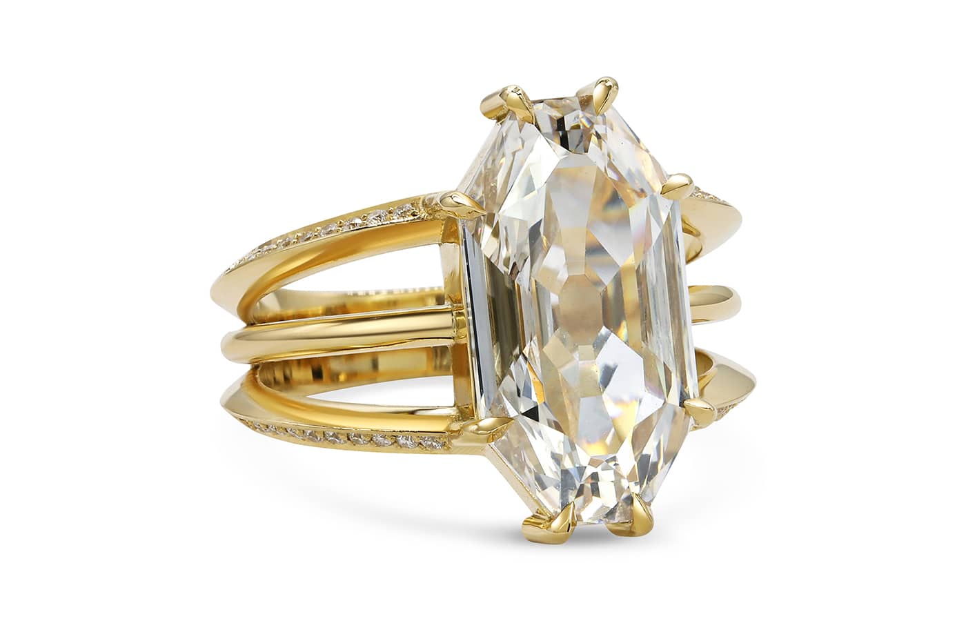 Rachel Boston 18k yellow gold and diamond one-of-a-kind Cupid ring