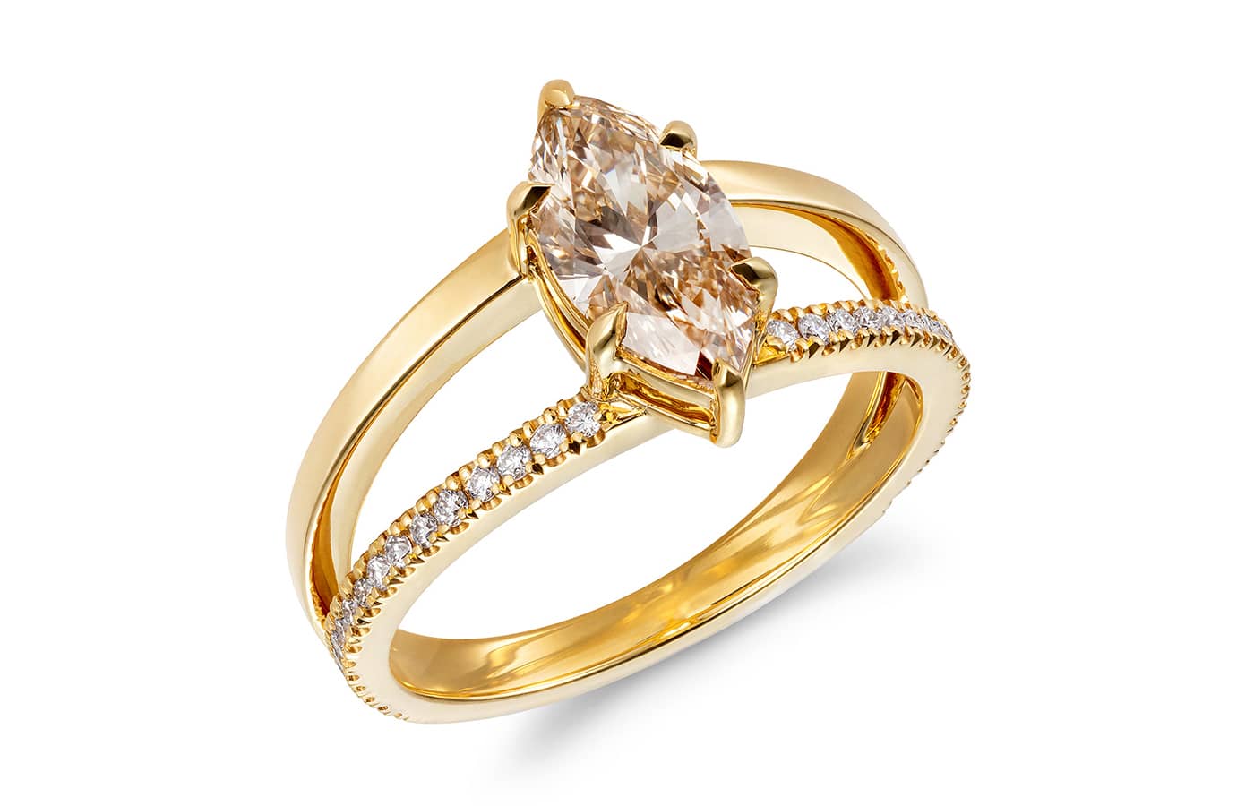  Rachel Boston 18k gold and diamond bespoke engagement ring