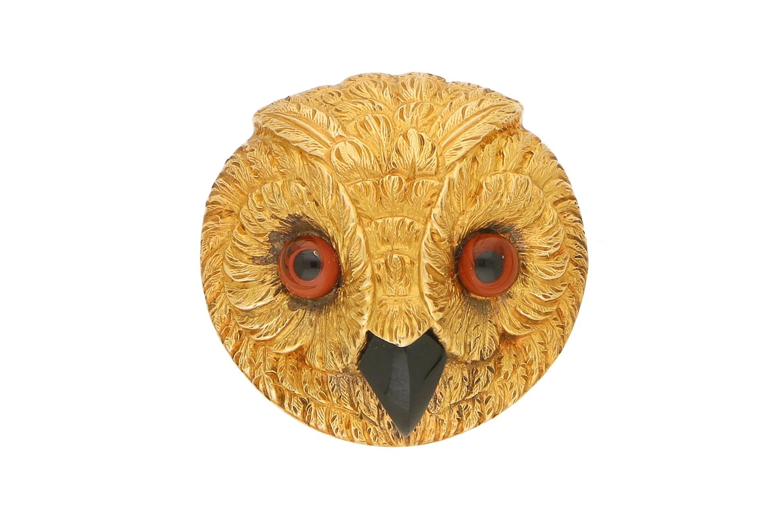 Susannah Lovis - Victorian owl head brooch in yellow gold