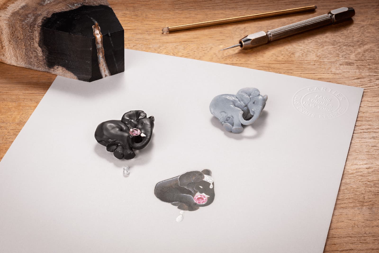 Designing the Cartier Éléphant Noir brooch from the Beautés du Monde High Jewellery collection 