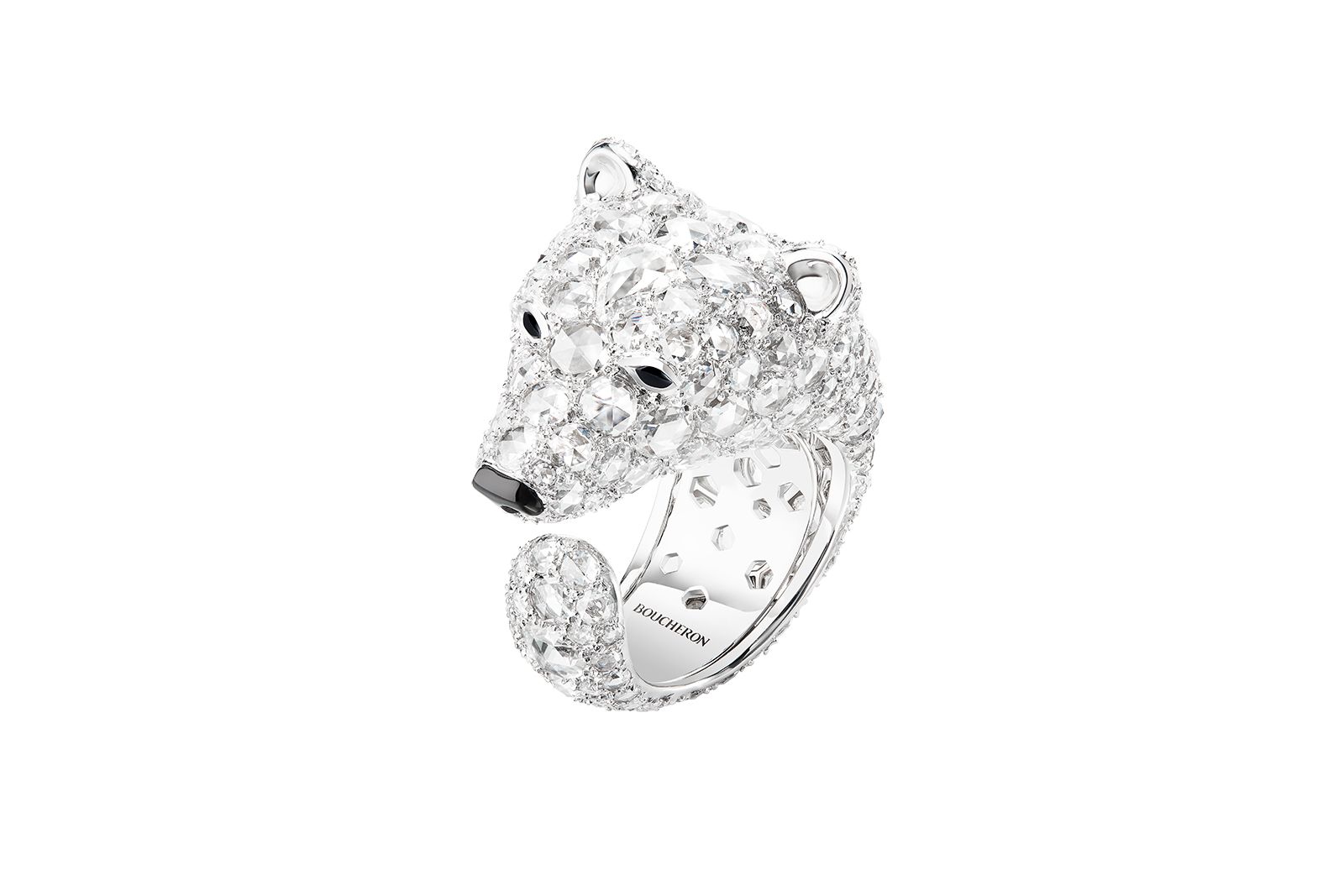  Boucheron Polar Bear ring with diamonds from the Carte Blanche Ailleurs High Jewellery collection