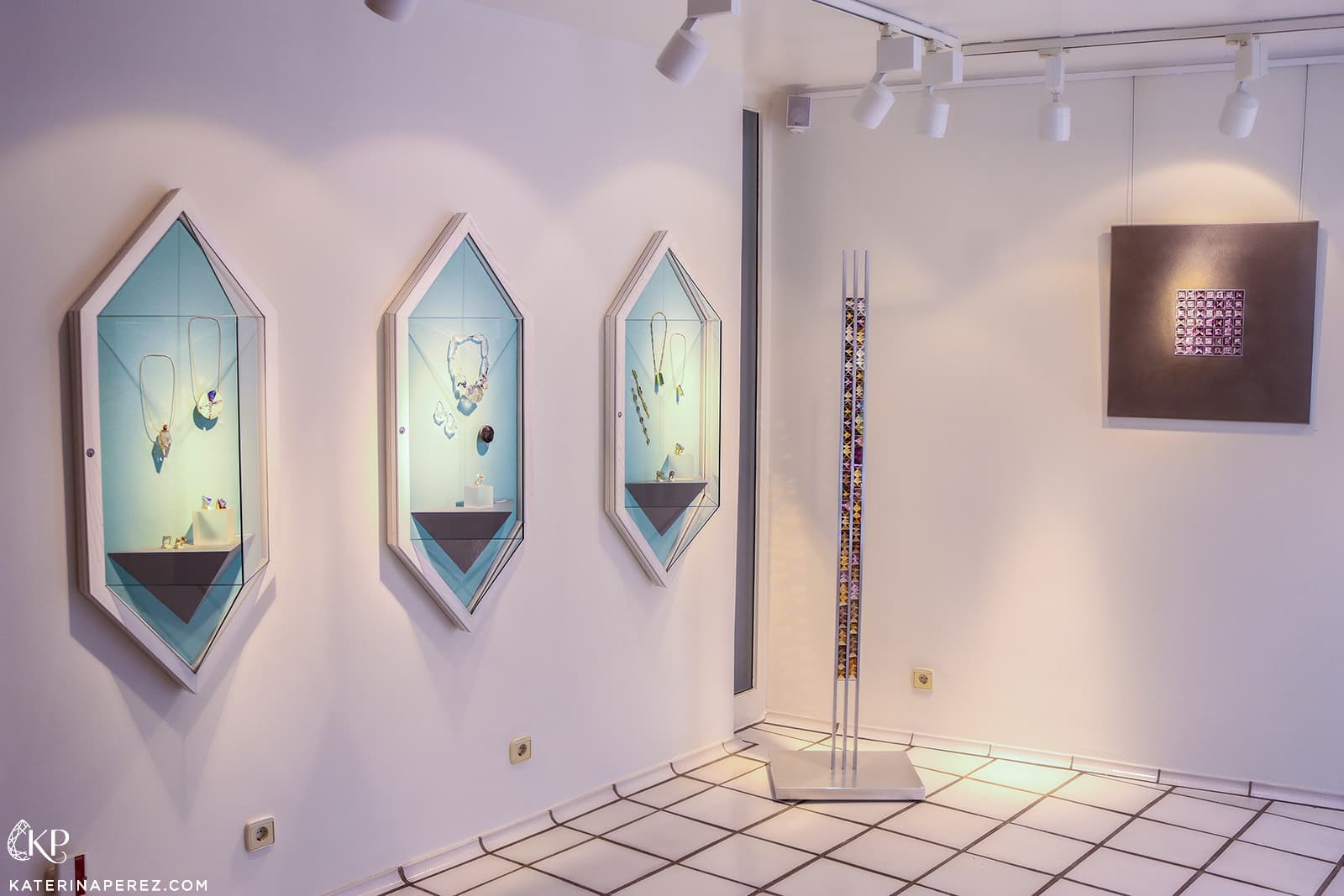 Jewellery pieces on display at Atelier Munsteiner's 13th studio exhibition in Stipshausen, Germany