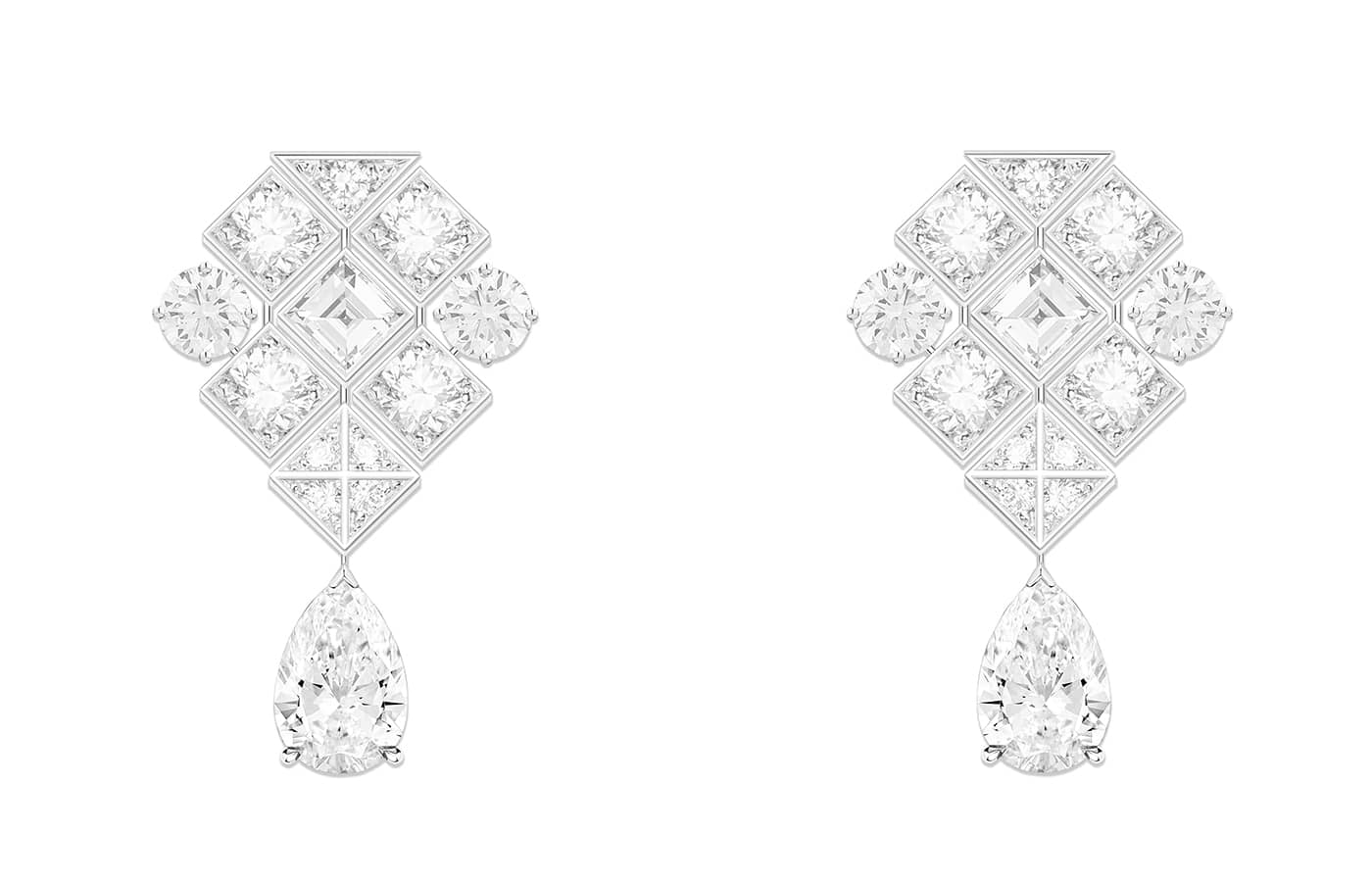  Piaget Shimmering Savor earrings in diamond and white gold from the Solstice by Piaget High Jewellery Collection, Chapter Two 