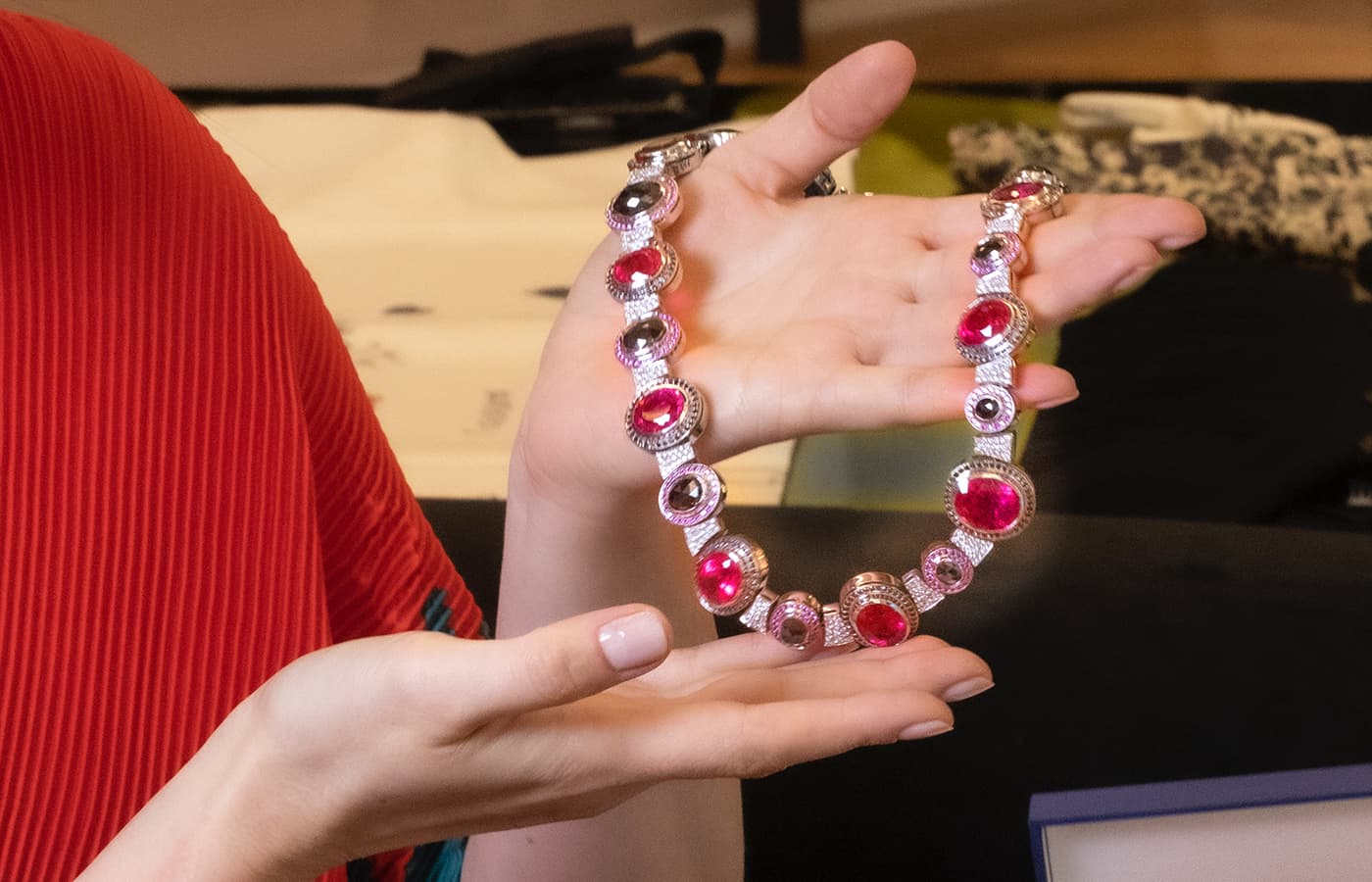  A diamond and coloured gemstone necklace by Nathalie Knauf Jewels 