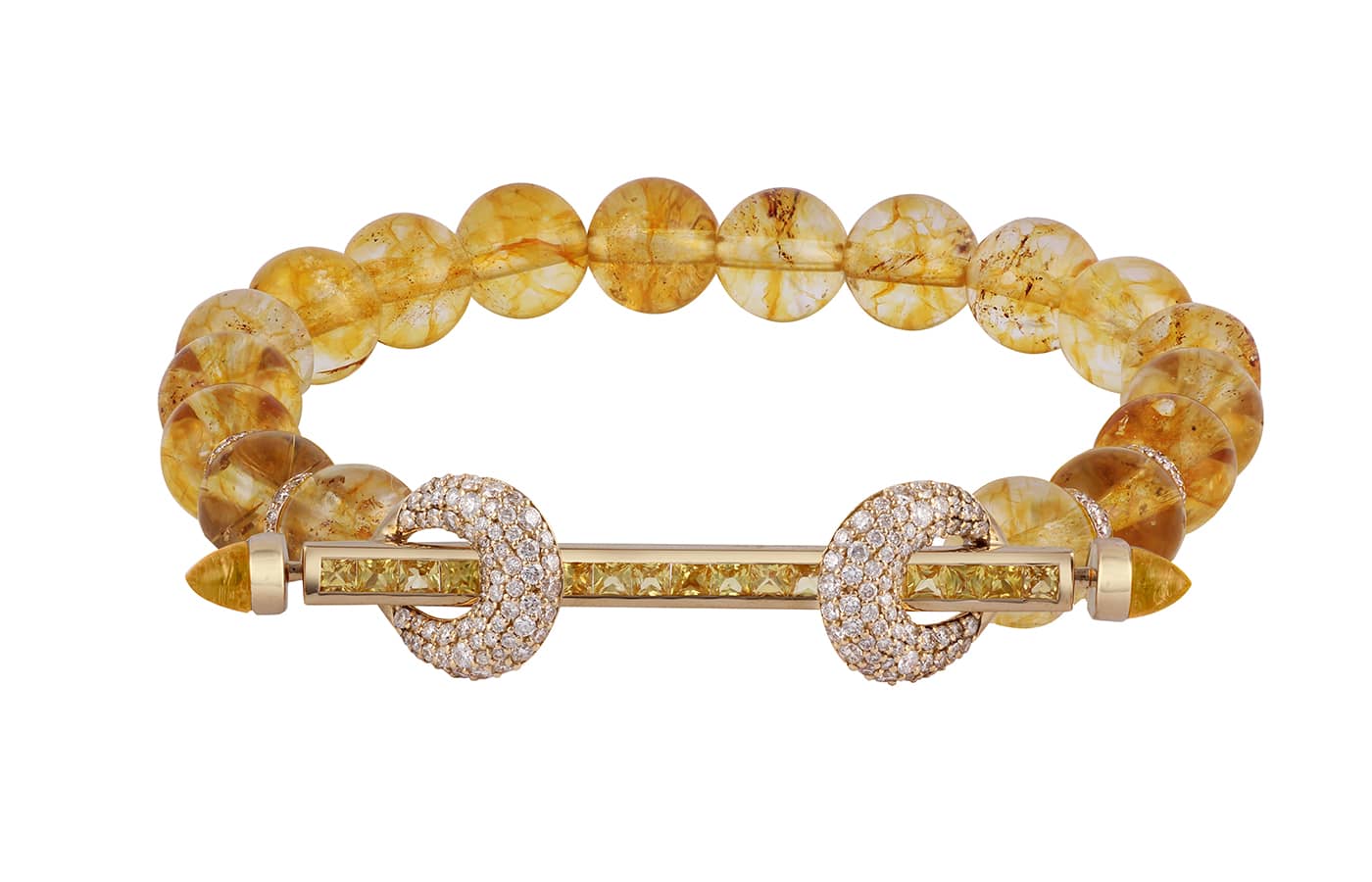  Ananya Chakra bracelet in yellow gold, diamond and citrine