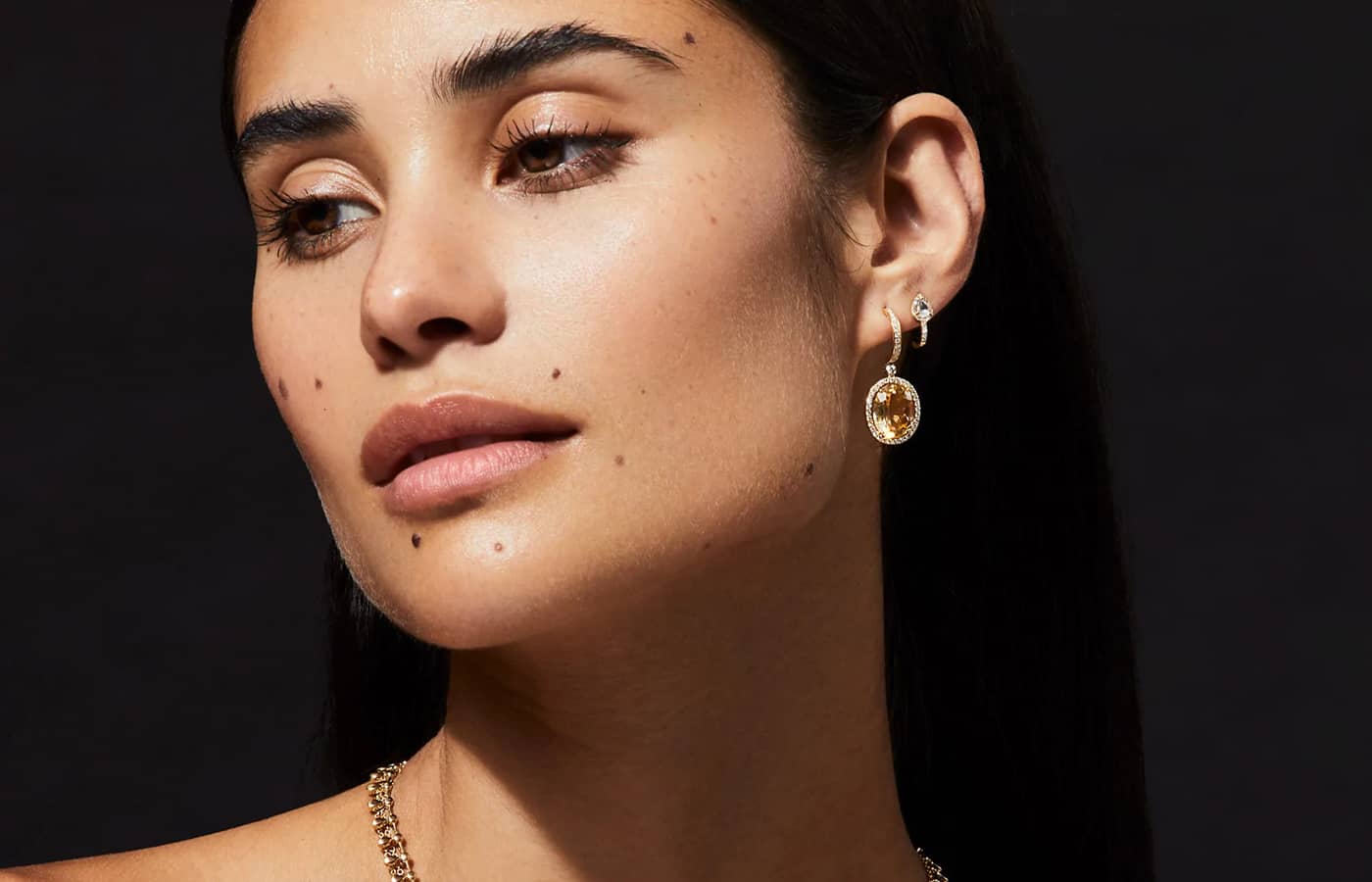  Anne Sisteron Adelina earrings in yellow gold, citrine and diamond 